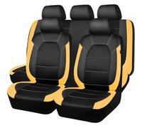 AAWEI Full Set Car Seat Cover for VW Fox (5Z 2005-2011),Integrated Headrest Protector,Quilted Front & Rear Seat Shield,Breathable Full Coverage Interior Guard,Yellow