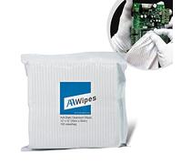 AAWipes Anti-Static Electrostatic Discharge (ESD) Wipes (12"x12",100pcs, Polyester Wiper Cloths with Conductive Yarn) ESD-Safer Cleanroom Wipers Lint Free Class 100 ISO5 (CE16012)