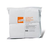 AAwipes Cleanroom Microfiber Wipes 4"x4" Knitted Superfine (400 Counts/Bag, 180gsm, Polyester-Polyamide, #MF18004) High-End Lint Free Cloths for Fiber Optics, Laser Sealed Edge, Class 100 Cloths