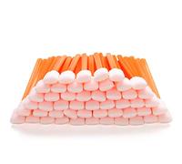 AAwipes Foam Sticks Cleaning Swabs (50 pcs 5.25" Large Rectangular Foam Tips, Orange) Cleanroom Cleaning Swab Sponge Stick for Inkjet Printer, Optical Instruments, General Cleaning