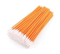 AAwipes Foam Swabs 6.3" (100 pcs, Round Head, Orange) Long Cleanroom Foam Cleaning Swab Sponge Stick for Inkjet Printer, Optical Instruments, Electronics (5160C)