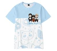 Aayahakawa--Bungo Stray Dogs Short Sleeve T Shirt - Kids Girls Boys Summer Casual 3D Anime Short Sleeve Cute Cartoon Anime Ranpo Edogawa Tops Clothing (1, 120)