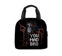 Aayahakawa Eat Sleep Gorilla Monkey Tag Lunch Box Cartoon Game Waterproof Insulated Lunch Bag for Boys Reusable Tote Bento for Men Work Office Anime Lunchbag (Type 19, 22 * 13 * 20cm)
