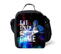 Aayahakawa Gorilla Monkey Tag Lunch Box Cartoon Game Waterproof Insulated Lunch Bag for Boys Reusable Tote Bento for Men Work Office Anime Eat Sleep Gorilla Game LunchBag (Type 19, 26.5x20x11.5cm)