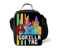 Aayahakawa Gorilla Monkey Tag Lunch Box Cartoon Game Waterproof Insulated Lunch Bag for Boys Reusable Tote Bento for Men Work Office Anime Eat Sleep Gorilla Game LunchBag (Type 11, 26.5x20x11.5cm)