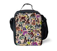 Aayahakawa Gorilla Monkey Tag Lunch Box Cartoon Game Waterproof Insulated Lunch Bag for Boys Reusable Tote Bento for Men Work Office Anime Eat Sleep Gorilla Game LunchBag (Type 13, 26.5x20x11.5cm)