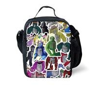 Aayahakawa Gorilla Monkey Tag Lunch Box Cartoon Game Waterproof Insulated Lunch Bag for Boys Reusable Tote Bento for Men Work Office Anime Eat Sleep Gorilla Game LunchBag (Type 15, 26.5x20x11.5cm)