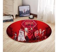 Aayahakawa Hazbin Hotel Round Area Rug Alastor/Angel Dust/Charlie Morningstar Anime Print Pattern Carpet Anti Slip Rug for Home and Living Room Decor (Type 2, 100cm)