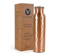 AAYUVEDA Pure Copper Bottle | 34Oz Water Bottle For Drinking | Leak-Proof Hammered Design Bottles For Home, Gym, School & Travel | Durable, Rust Proof & Handmade Bottles | Ayurvedic Copper Cups