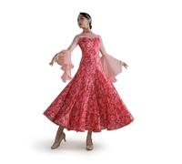 AAYXIN Ballroom Dance Competition Dresses for Women | Waltz Dress Long Sleeves Tango Modern Dancewear Costumes