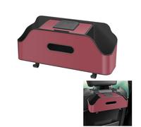 AAZENG Car Headrest Backseat Organizer for VW ID. Buzz (EB 2022-2025 2026),Multi-Purpose Storage Box With Cup Holder And Tissue Dispenser,Phone Stand And Hanging Hooks 1pc,Red