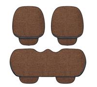 AAZENG Car Seat Cushion for Renault Koleos (HY HZG 2008-2020),Breathable Linen Fabric Seat Protector Non-Slip Front Rear Seat Pad With Storage Pocket Wear-Resistant Interior Accessories,Brown