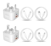 AAZV Fast Charger Plug and Cable, 20W Fast USB C and USB Dual Port Plug and 2-Pack 2M Cable for iPhone 15/15 pro max /15 Pro/15 plus Samsung Galaxy S23 S22 S21 Google Pixel 7/8 Pro Dual Ports