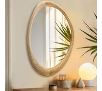 AAZZKANG Asymmetrical Wall Mirror 60L x 40W cm Rustic Irregular Vanity Mirrors Decorative Large for Bathroom Bedroom Living Room Hallway