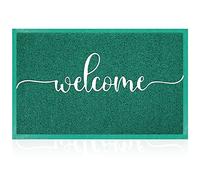 AAZZKANG Green Door Mat Outdoor Welcome Mat with Non Slip Rubber Backing Easy to Clean Entry Doormat for Indoor High Traffic Areas Front Door