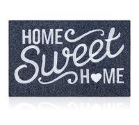 AAZZKANG Home Sweet Home Door Mat with Non Slip Rubber Backing Outdoor Indoor Welcome Mats Ultra Absorb Mud Easy Clean Front Door Entrance Doormat Grey