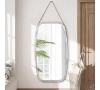 AAZZKANG Large Hanging Wall Mirror 77x44cm - Rustic Wood Framed Decorative Mirror for Bedroom, Living Room, Dressing Room, Farmhouse