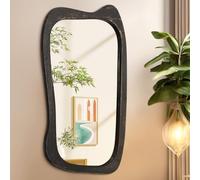AAZZKANG Large Wall Mirror Irregular 80x50cm Retro Hanging Wall Mounted Wood Frame Mirrors for Bathroom Bedroom Living Room Entryway