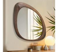 AAZZKANG Large Wall Mirror with Irregular Wood Framed 60L x 40W cm Vintage Asymmetrical Hanging Mirrors for Bathroom Bedroom Living Room Entryway