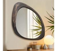 AAZZKANG Large Wall Mirror with Irregular Wood Framed 60L x 40W cm Vintage Asymmetrical Hanging Mirrors for Bathroom Bedroom Living Room Entryway
