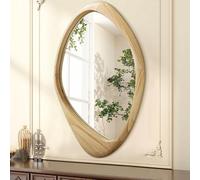 AAZZKANG Large Wall Mirror with Irregular Wood Framed 60x40cm Decorative Asymmetric Hanging Mirrors for Bathroom Bedroom Living Room Entrance