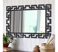 AAZZKANG Mirror Wall Decor with Wooden Frame Large 65x45cm Modern Rectangle Hanging Mirrors for Bedroom Living Room Bathroom Hallway Entryway Black