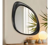 AAZZKANG Mirror Wall with Irregular Wood Framed Large Asymmetrical Hanging Mirrors 60L x 40W cm for Bathroom Bedroom Living Room Hallway