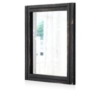 AAZZKANG Rustic Large Wood Mirror 65x45cm Rectangle Decorative Wall Mirrors with Frame for Bedroom Living Room Bathroom Farmhoue
