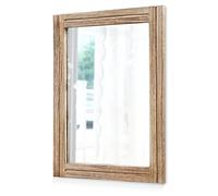 AAZZKANG Rustic Mirrors for Wall Large Rectangle Wood Frame Mirror Farmhouse Bedroom Bathroom Decorative Vanity Mirror 65 x 45 cm