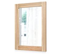 AAZZKANG Rustic Mirrors for Wall Rectangle Wood Frame Mirror 70 x 50cm Farmhouse Bedroom Bathroom Decorative Mirror