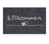 AAZZKANG Welcome Doormat Outdoor Indoor Door Mat with Durable Non-Slip Rubber Back Ultra Absorb Mud Easy to Clean Front Door Entrance Mat Grey 90 x 60 cm