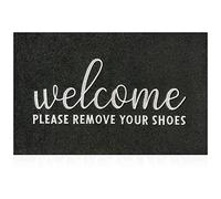 AAZZKANG Welcome Mat Non Slip Please Remove Your Shoes Doormat Large 36"x24" Easy to Clean Front Door Mats for Entrance,High Traffic Areas,Patio,Outside,Inside