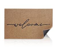 AAZZKANG Welcome Mats for Front Door, Large, 90 x 60 cm with Non-Slip Rubber Underlay, Simple, Clean Entrance Door Mat for High Traffic Interiors, Outdoor Doormat Brown