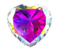 AB COLOR Crystal Diamonds Paper Weights with Gift Box, 80mm Heart Shape Real Crystal Diamond Glass Gems Paperweight, Big Diamonds Birthday Anniversary Women Her Valentine's Day Gift