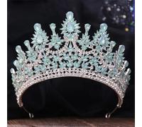 AB Color Crystal Flower Bridal Tiaras Crown Floral Headband Rhinestone Pageant Diadem Wedding Hair Accessories Silver EN8 Opal