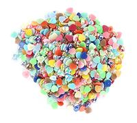 AB Colors Love Heart No Hole Bead Flat Back Gem, 1000Pcs 10mm Colorful Half Face Peach Heart Shaped Imitation Pearl for Crafts