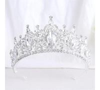 AB Crystal Tiara Crown For Women Girls Wedding Party Elegant Rhinestone Crown Hair Dress Jewelry silver