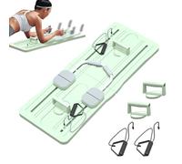 Ab Exercise Board, Multi-FunctionalAb Roller Automatic Rebound, Pilates Board, Foldable Abdominal Board with Elbow Support and Resistance Bands