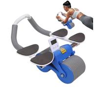 AB Fitness Wheel - Portable Home Exercise Equipment | Smart Silent Abdominal Roller with Timer | Muscle Trainer Arm Shoulders Core for Home Gym Travel Training