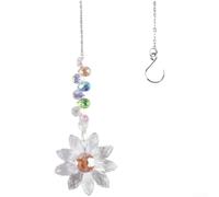 AB For CRYSTAL Sun Catcher Wind Chime Combining Light Refraction And Floral Aesthetics, Rainbow-Making Pendant For Wedding Party Decoration(Transparent)