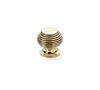 AB Hardware 30mm Aged Solid Brass Heavy Beehive Cupboard Door Knobs Handles Drawer Knob