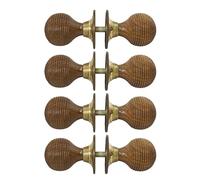 AB Hardware 4 Pairs of Rosewood & Aged Brass Beehive Wood Mortice Rim Door Knob Knobs