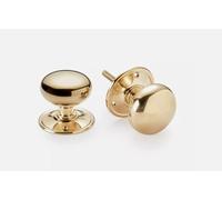 AB Hardware 65mm Polished Solid Brass Cottage Rim Mortice Door Knobs Knob Pair Set Quality