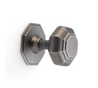AB Hardware 70mm Pewter Octagonal Centre Door Knob Pull Front Back Solid Brass
