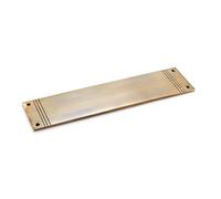 AB Hardware Aged Brass Architectural Push Plate 305mm x 75mm Solid Forged Brass Reeded Door Finger Plate with Fixing Screws
