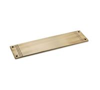 AB Hardware Antique Brass Architectural Push Plate 305mm x 75mm Solid Forged Brass Reeded Door Finger Plate with Fixing Screws