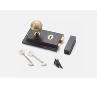 AB Hardware Black Brass Fluted Rim Lock Keys 50mm Aged Brass Hollow Beehive Door Knob Set