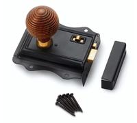 AB Hardware Black Brass Olde Victorian Rim Lock Rosewood Aged Brass Beehive Door Knobs