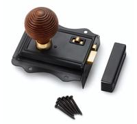 AB Hardware Black Brass Olde Victorian Rim Lock Rosewood Polished Brass Beehive Door Knobs