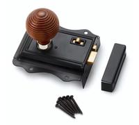 AB Hardware Black Brass Olde Victorian Rim Lock Rosewood Polished Nickel Beehive Door Knobs